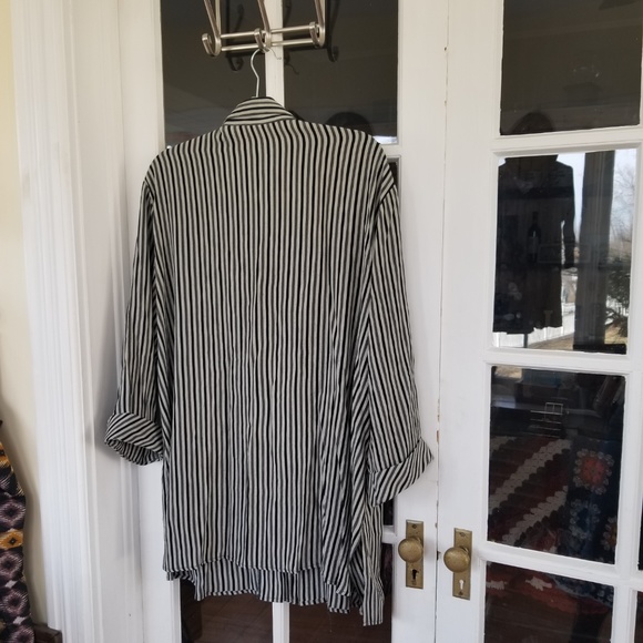 STRIPED TUNIC WITH METAL BUTTONS